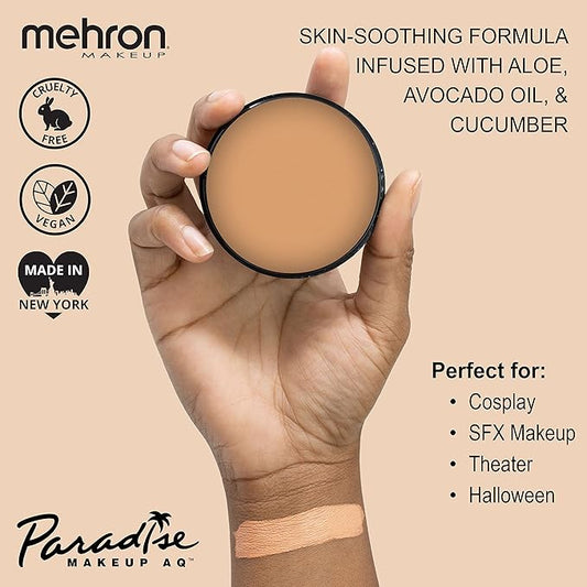 Mehron Makeup Paradise Makeup AQ Pro Size | Stage & Screen Performance, Face & Body Painting, Beauty, Cosplay, and Halloween | Water Activated Face Paint, Body Paint 1.4 oz (40 g) - Felou