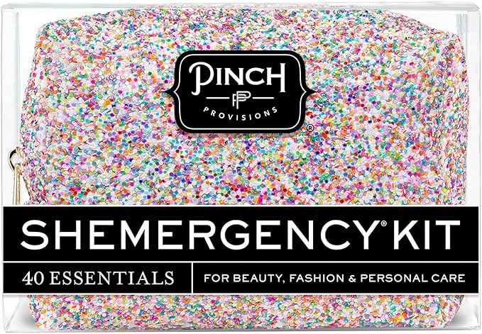 Pinch Provisions Shemergency Kit for Her, 40 Emergency Essential Items, Compact, Multi-Functional Pouch, Gift for Women, Birthday, Bachelorette Parties, and More!