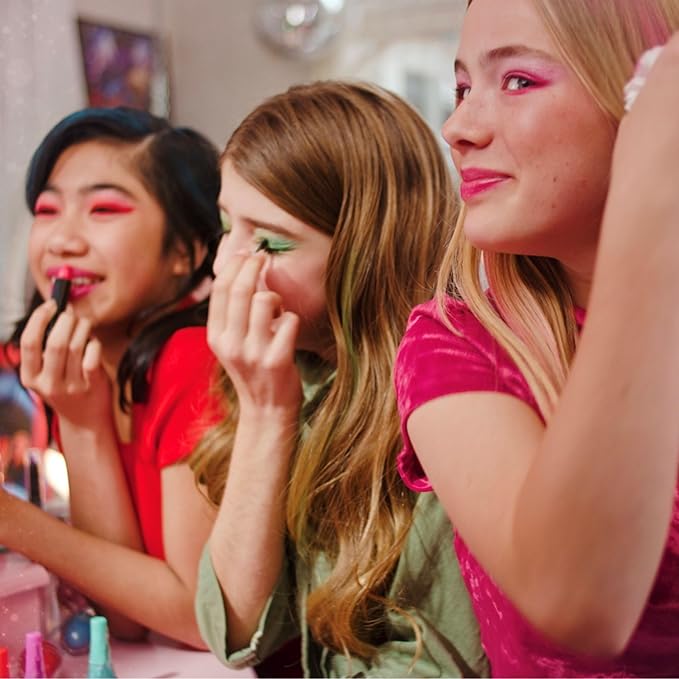 Miraculous Ladybug Kids Makeup Set - 10 Piece Bag with Nail Polish, Hair Chalk, Stickers & More - Safe, Non-Toxic Pretend Play Cosmetics - Miraculous Ladybug Themed Makeup Kit for Children