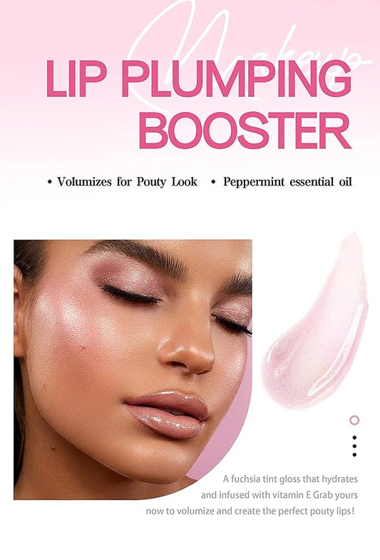 Lip Plumping Booster, Spicy Lip Lipstick, Lifter Gloss, Hydrating, Volumizes & High-Shine Lip Plumping Lip Glass Mirror Lip Glaze Lip Makeup, Plump & Pout Lip Plumper for Women Girls (#02)