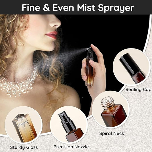 Segbeauty 10ML Travel Cologne Sprayer, 5 Packs Refillable Atomizer Spray Bottle for Perfume, Empty Mini Glass Perfume Bottle Fine Mist Dispenser, Portable Leak-proof Sample Bottles for Travel Outgoing