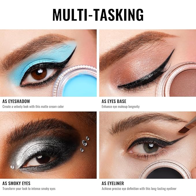 Oulac Matte Eyeshadow 3-in-1 Eyeshadow Eye Primer&Eyeliner Highly Pigmented Waterproof Smudge-proof Long Lasting Wear Smooth&Blendable Formula for Natural Look,Vegan & Cruelty-Free CM04