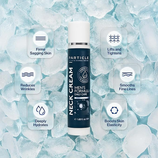 Particle Neck Cream for Men - Firming Cream, Lift and Moisturize The | Use on Saggy Skin or Turkey Anti Aging Triple Action with Collagen, Hyaluronic Acid, Retinol, 1 pack, 1.7 Fl Oz