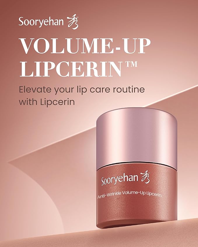 Sooryehan Tinted Lipcerin Lip Balm (0.5fl oz) - Age-Defying, Plumping, Hydrating, Nourishing Lip Care for Dry, Chapped Lips. Korean Skin Care. Peptides, Collagen, Shea Butter, Plant-Based Squalane.