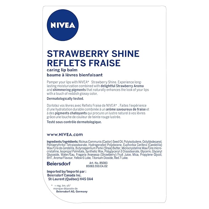 Nivea Lip Care Strawberry 4.8 G Tube