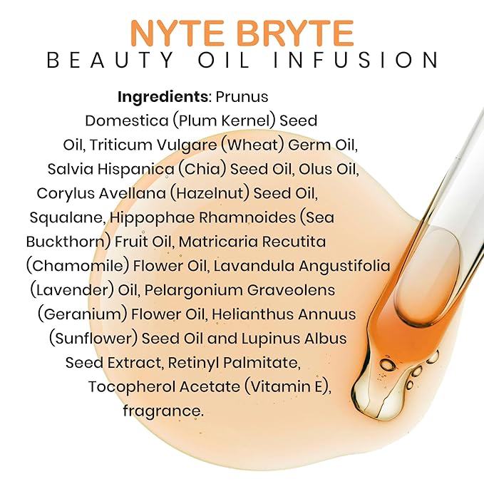 Skinsations - Retinol Face Oil Infusion - NYTE BRYTE - Anti-Aging, Collagen Boosting, Antioxidant Protection, Skin Care - Retinol, Plum Kernel Oil, Sea Buckthorn, Wheat Germ Oil, Vitamin A, Vitamin E