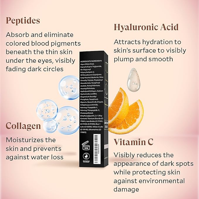 Fièra Luxury Concealer with Anti-Aging - All Day Coverage for Dark Circles, Fine Lines, Wrinkles & Spots - Bisque, 0.5 Ounce