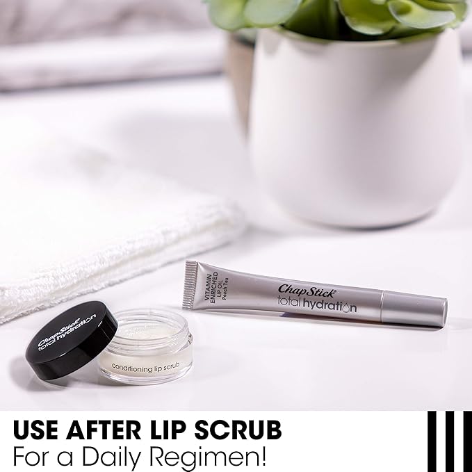 Chapstick Total Hydration VitaminEnriched Lip Oil Lip Care Oz, Non-Tinted, Peach Tea, 0.23 Ounce