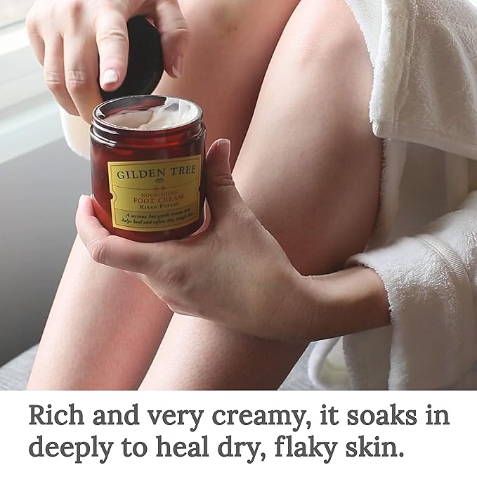 GILDEN TREE Nourishing Foot Cream with Organic Aloe Vera and Shea Butter, 8 ounce jar, Heals Dry Skin, Cracked Heels, Calluses and Softens Rough, Flaky Dead Skin