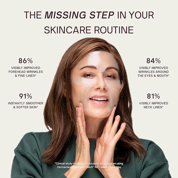 Dermaclara Face Patches Kit - Anti Wrinkle Patches for Forehead, Smile Lines, Silicone Anti-Wrinkle Frown Line Treatment, Up to 30 Uses - 1 Forehead, 2 Mouth, 2 Eye, 1 Neck & 1 Patch Prep Cleanser