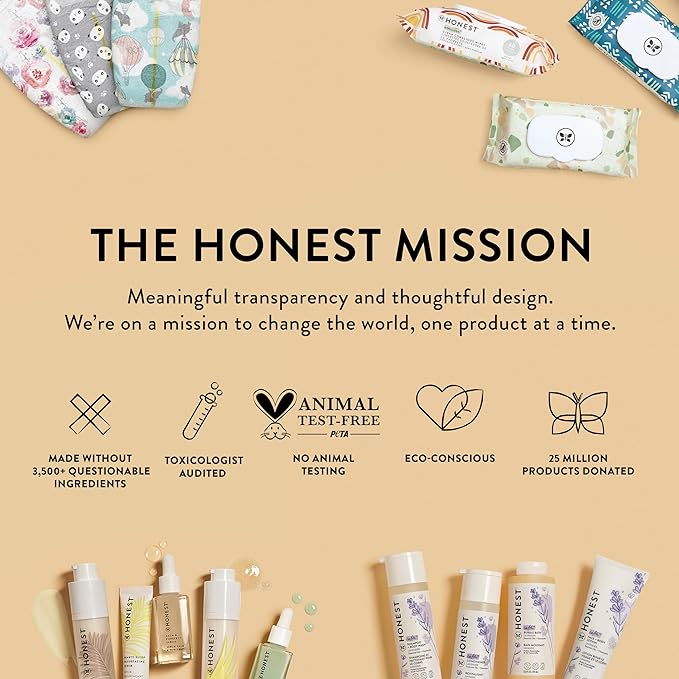 The Honest Company New Mama Care Essentials Gift Set | Hospital Bag Must Haves | Travel Size Nip Balm (0.5 oz), Glow On Body Cream (1 oz), Gotta Glow Face Wash (1.75 fl oz), Reusable Pouch