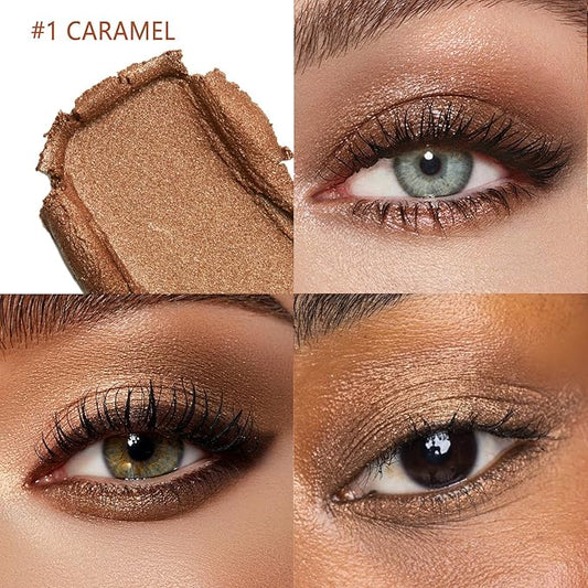 Eyeshadow Stick, Shimmer and Matte Cream Eye Shadow Brightener Sticks Eyeliner Pencil Crayon, Waterproof Long Lasting Eye Highlighter Stick Makeup,0.056 Oz(#1-Caramel)