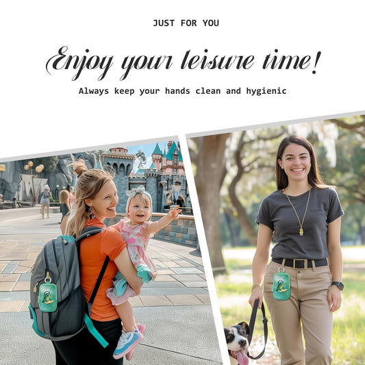 Cute Sea Turtle Book Hand Sanitizer Spray Case, Hand Sanitizer Holder Zippered Pouch, Fashion Accessory with Snap Hook for Glow Mist and Power Mist 1FL OZ