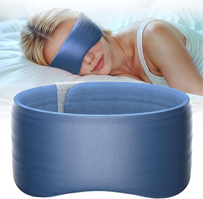 Sleep Mask, Eye Mask for Sleeping, Upgrade Ultra-Soft Blackout Eye Cover for Women Men, Wider Adjustable Strap for Side Sleeper, Travel, Nap, Yoga, Relief Eye, Blue