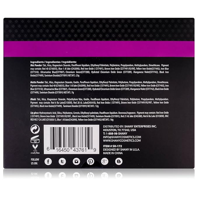 SHANY 'Fix Me Up' Makeup Kit - Eye Shadows, Lip Colors, Blushes, and Applicators (Pack of 4)