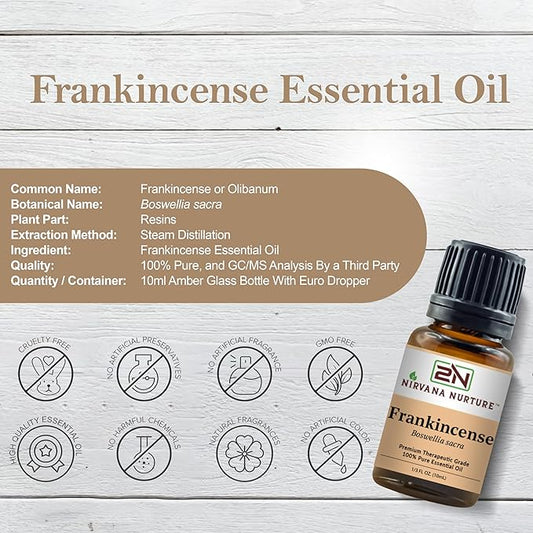 Frankincense Sacra Essential Oil 100% Pure Premium Therapeutic Grade, Undiluted - Aromatherapy Diffuser for Calm and Relaxation, Skin Care, Hair Care