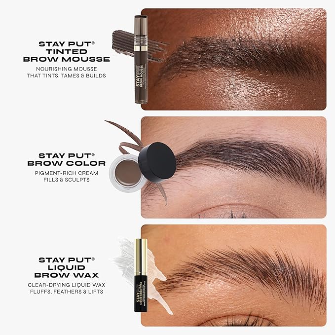 Milani Brow Tint- Stay Put Tinted Brow Mousse, Nourishing, High-Pigment infused with Shea Butter, Jojoba Seed Oil & Panthenol Vitamin B5- Dark Brown