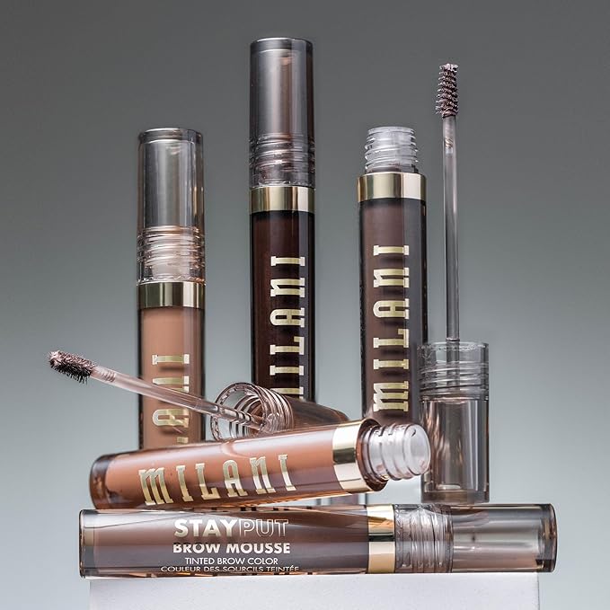 Milani Brow Tint- Stay Put Tinted Brow Mousse, Nourishing, High-Pigment infused with Shea Butter, Jojoba Seed Oil & Panthenol Vitamin B5 - Soft Brown