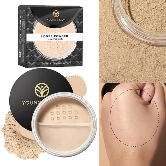 YOUNG VISION Flawless Finish Loose Powder - Translucent Setting Powder, Blurs Fine Lines & Imperfections, Lightweight, Long-Lasting, Suitable for All Skin Types, Makeup Essential…