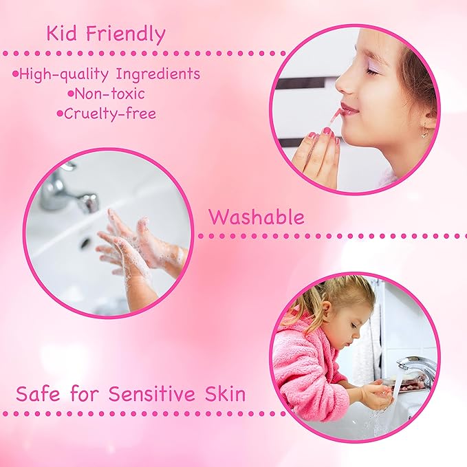 Expressions Cool Glisten & Glitter Makeup Palette 10 Color Eyeshadow Palette & Blush Makeup Novelty Beauty Set, Fold Out Compact with Mirror, Cute Makeup Kit Gifts - Washable, Non-Toxic