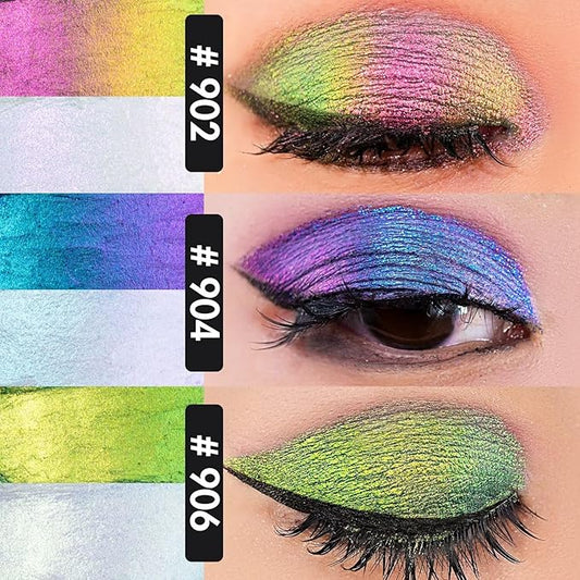 CHARMACY Multichrome 2 in 1 Cream Eyeshadow Stick, Waterproof Eye Brightener Highlighter Stick Makeup, High Pigmented, Smudge-Proof, Vegan & Cruelty-Free (SET2-902/904/906)