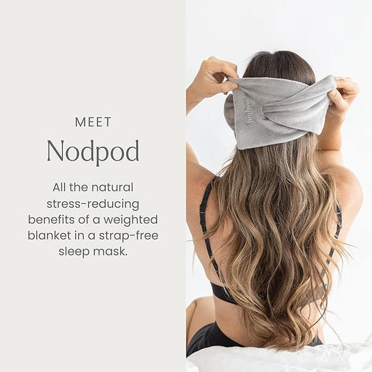 Nodpod Gentle Pressure Sleep Mask | Patented Light Blocking Design for Sleeping, Traveling & Relaxation - Elephant Gray