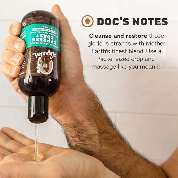 Dr. Squatch Natural Hair Bundle for Men - Healthy, Full Looking Hair - Pine Tar Shampoo (8 fl oz), Pine Tar Conditioner (11.5 fl oz)