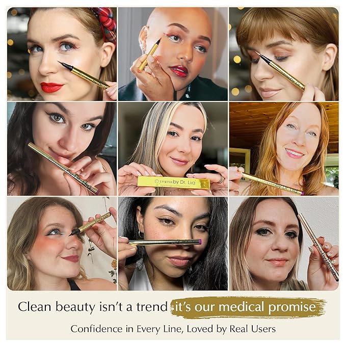 Waterproof Eyeliner - Smudge-Proof Liquid Eyeliner Pen with Precision Tip for Smooth, Long-Lasting Application - Vegan, Hypoallergenic & Gluten-Free Eye Liner - 2mL Shimmer Black