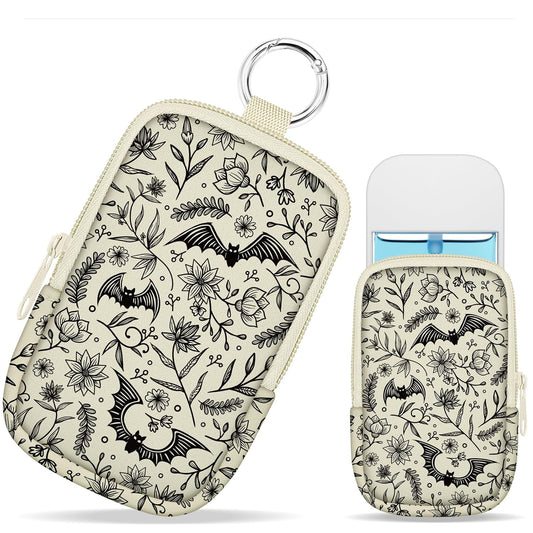 Gothic Bats Hand Sanitizer Spray Case, Cute Hand Sanitizer Holder Zippered Pouch, Fashion Accessory with Snap Hook for Glow Mist and Power Mist 1FL OZ