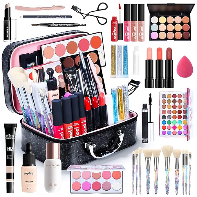 Multi-purpose Makeup Kit All-in-One Makeup Gift Set Colours Mix Eyeshadow Concealer Lip Gloss Pressed Powder and Powder Blusher Cosmetic Makeup Palette Set Kit #096