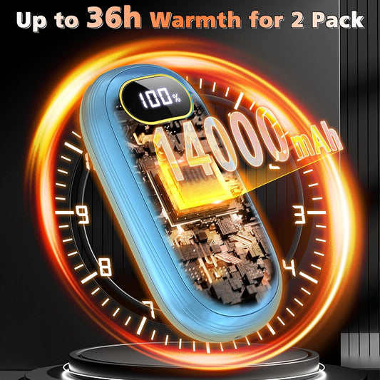 Hand Warmers Rechargeable - Electric Hand Warmers Rechargeable 2 Pack Heat Up to 131℉ with 18Hrs Warmth, Electronic Portable Pocket Heater for Golf Raynauds Camping, Gifts for Women Man