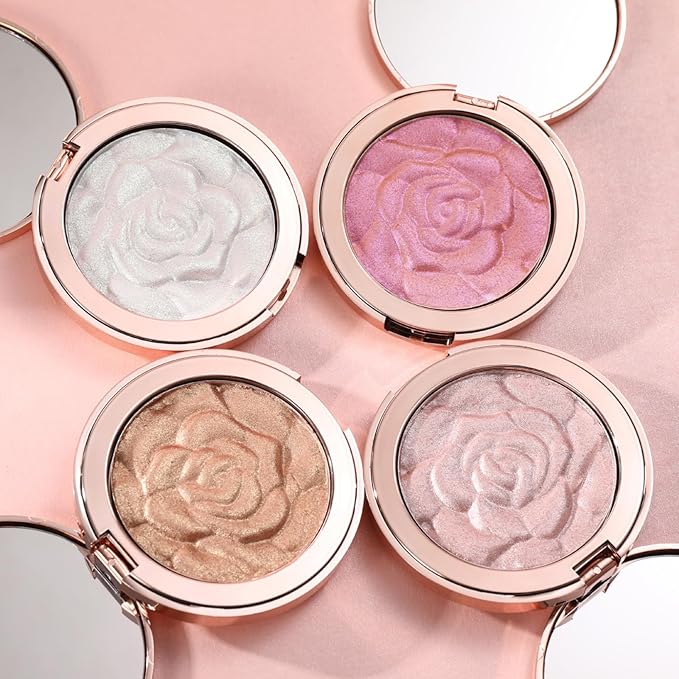 Highlighter Makeup, Cream Highlighter, Face Highlighter, Long Lasting Glitter Highlighter Makeup Palette - Silver White Highlighter