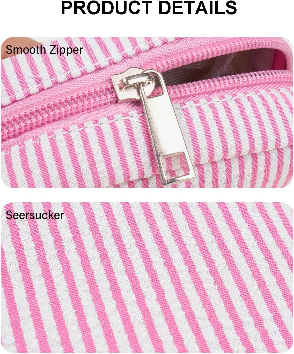 Mini Makeup Bag, Small Makeup Pouches for Purse Cute Cosmetics Bag Pouch with Slip-in Pockets Small Travel Toiletry Bag Makeup Storage Bag Lipstick Organizer Purse Essentials (Mini Pink)