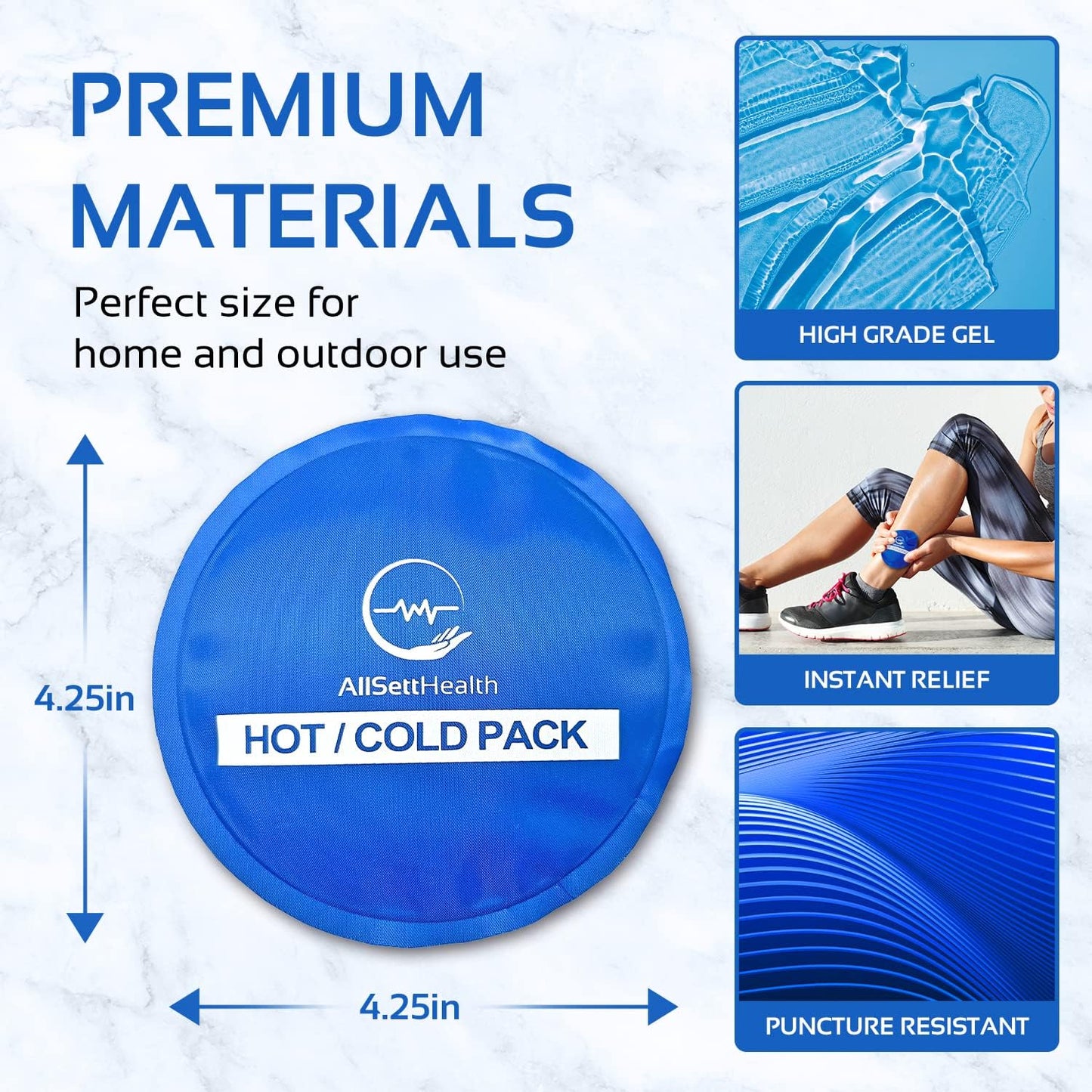 Reusable Round Hot and Cold Gel Ice Packs for Injuries | Cold Compress, Ice Pack, Cold Pack, Gel ice Pack, Cold Packs for Injuries | 5 Pack