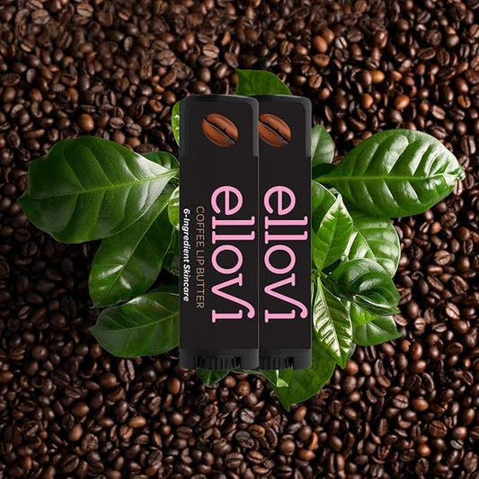 Natural Lip Butter Lip Balm - Coffee - Pure Enough to Eat - Made With Just 6 Vegan Ingredients - Moisturizing Lip Care for All Day Hydration (2-Pack)