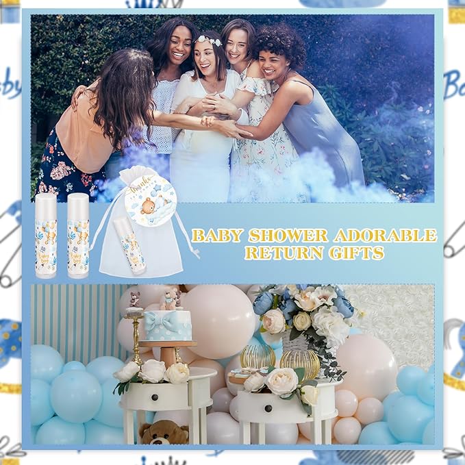 Fumete 50 Pack Bear Baby Shower Party Gifts Favors Bulk Lip Balms for Guests Boys Girls Neutral Gender Reveal Favors for Baby Shower Prizes Souvenirs Bags Stuffer Classroom Prizes