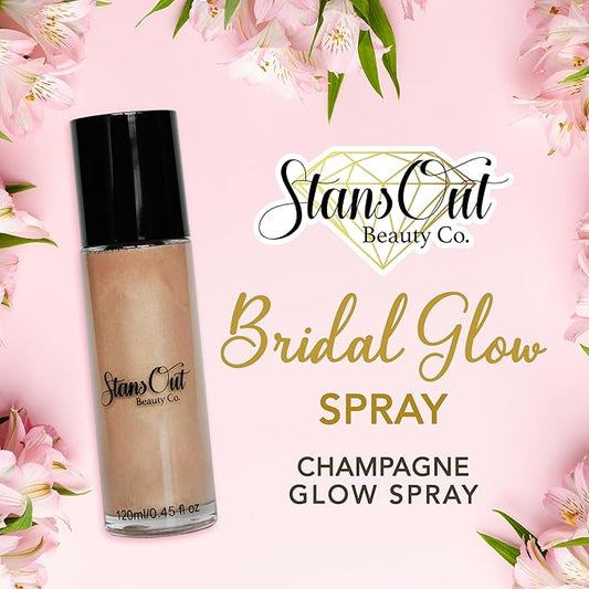 StansOut Beauty Co Bridal Glow Setting Spray | Dewy Illuminating Face Mist Fixing Spray for Makeup Finish | Long-Lasting Makeup Setting Spray for Face Paint, Dewy Finish, and Mature Skin 120ml