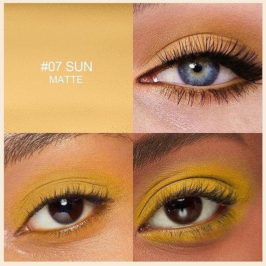 Erinde Waterproof Eyeshadow Stick, Cream Eye Shadow Stick, Long-Lasting, Crease-Proof, Cream to Powder Buildable & Blendable Eye Shadow Pencils Crayon, Vegan & Cruelty-Free, 07 Sun