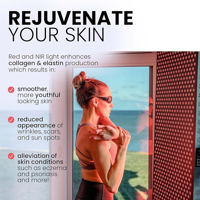 Hooga Red Light Therapy, Red Near Infrared LED Panel, 72 Quad Chip Flicker Free LEDs, Ultra Series, Clinical Grade Device for Energy, Pain, Skin, Recovery, Sleep, Performance. ULTRA360.