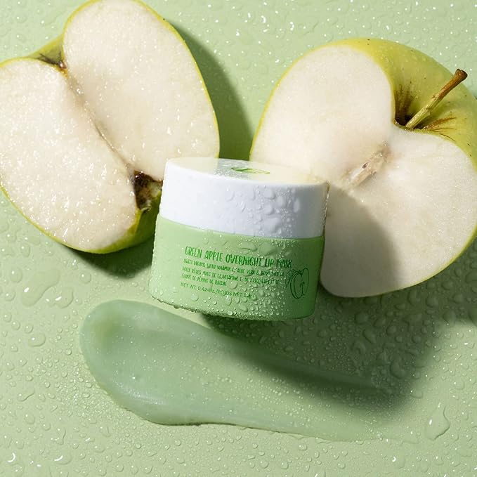 W7 Sweet Dreams Overnight Green Apple Lip Mask - Vitamin E, Aloe Vera and Grape Seed Oil - For Hydrated, Full Looking & Irresistible Lips - 0.40 Fl Oz