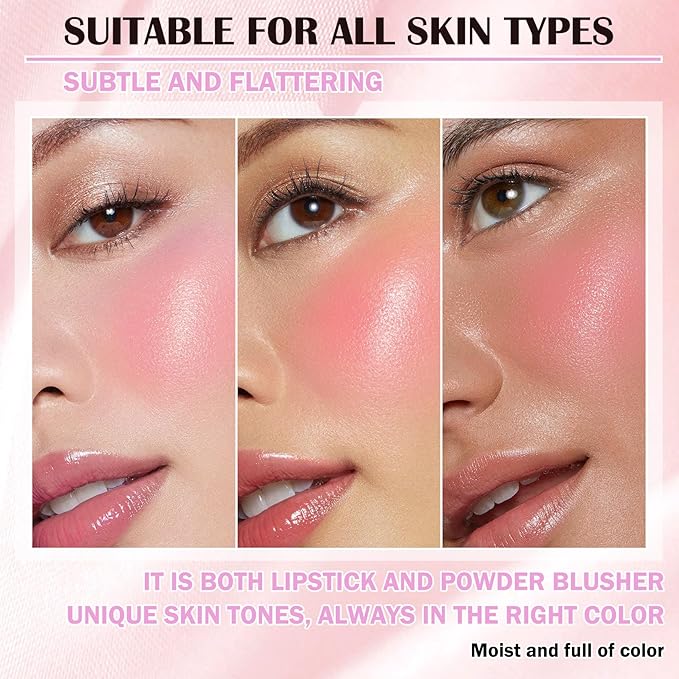 Color Changing Blush,Glitter Color Changing Blusher for Cheeks,Waterproof Lightweight Ph Blush Glossy Makeup,Moisturizing Long Lasting Multi Use Shiny Cheek Face Blush Gel for Women