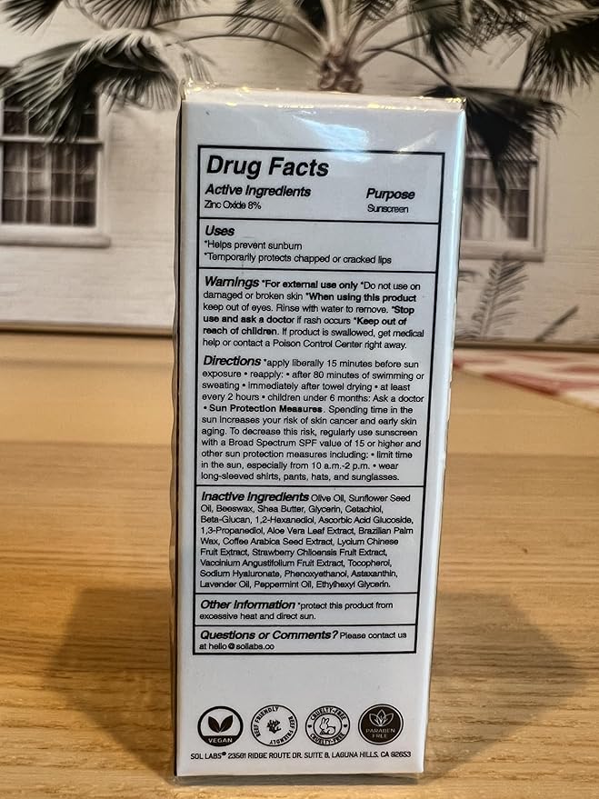 SPF 15 Lip Balm Sunscreen, Shea Butter Intensive Hydration, Revitalizing Antioxidants, Zinc UV Protection, Reduces Lip Lines, Oversized 11g Tube, Rejuvenating Lavender Mint