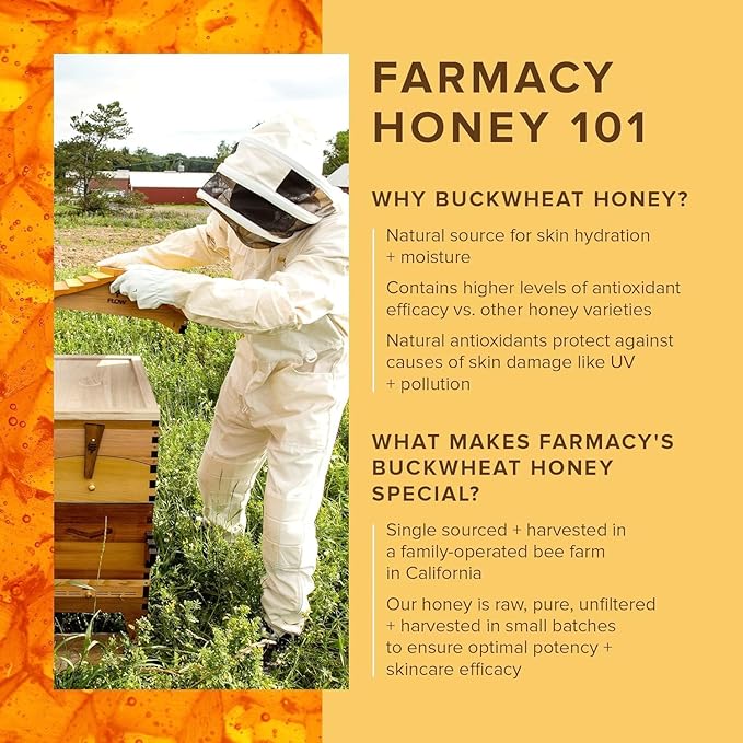 Farmacy Peptide Lip Balm - Lip Smoothie Hydrating Lip Balm with Vitamin C to Visibly Plump + Smooth Lip Lines - Nourishing Lip Treatment with a High-Gloss Finish - Honey Vanilla (10g)