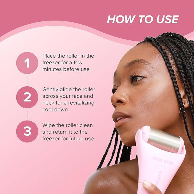 SKIN GYM IceCool Ice Roller, Stainless Steel Cryo Facial Tool for Puffiness and Redness Relief