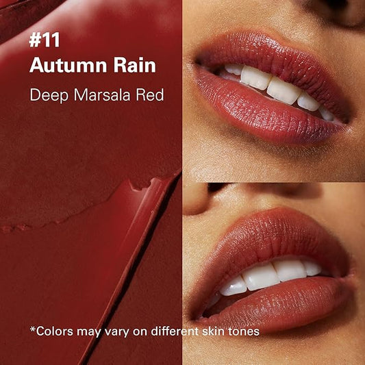 Melixir Vegan Lip Butter #11 Autumn Rain (+11 more colors), Deep Nourishing Tinted Lip Balm for Dry Lips, Bee-Free, Petrolatum-Free, Plant-Based, Hydrating for Cracked & Chapped Lips, Travel Essential