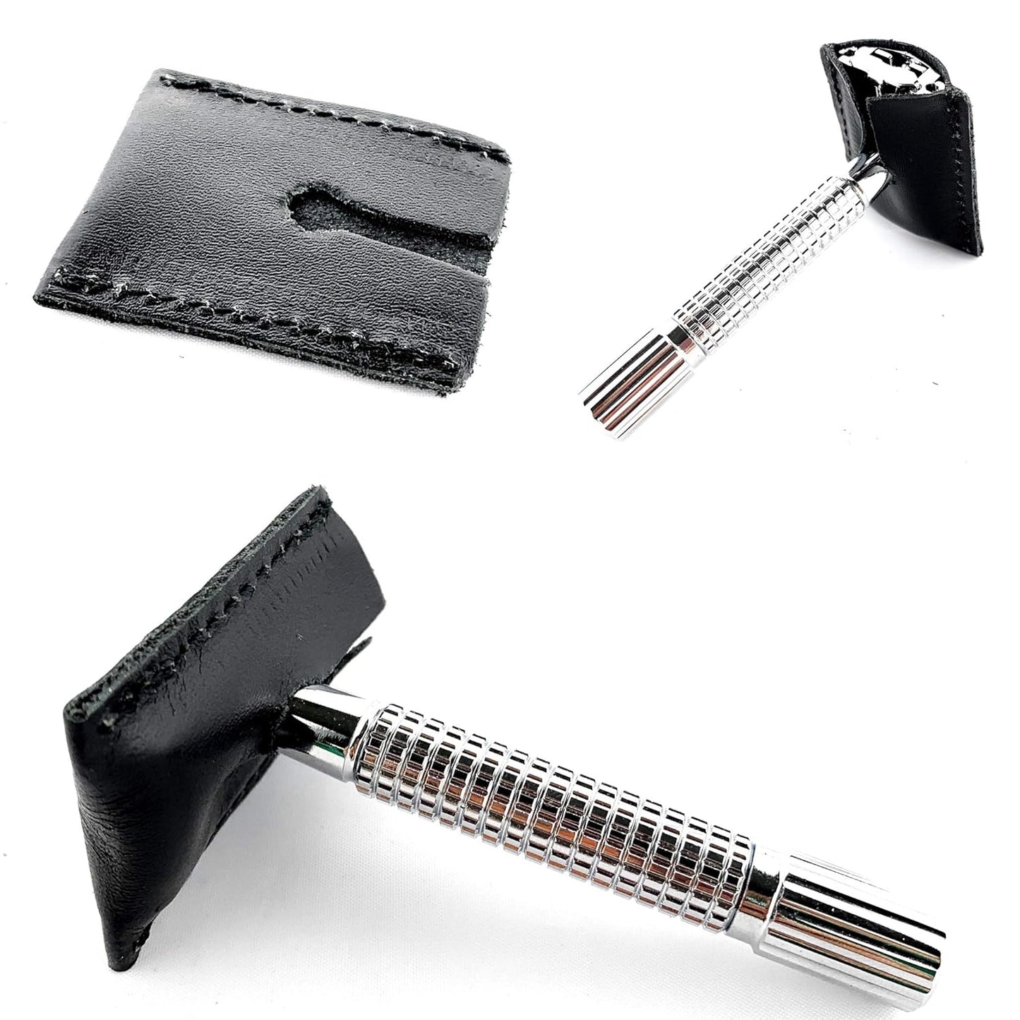 G.B.S Leather Double Edge Safety Razor Head Protective Sheath, Travel Cover, Pack of 5