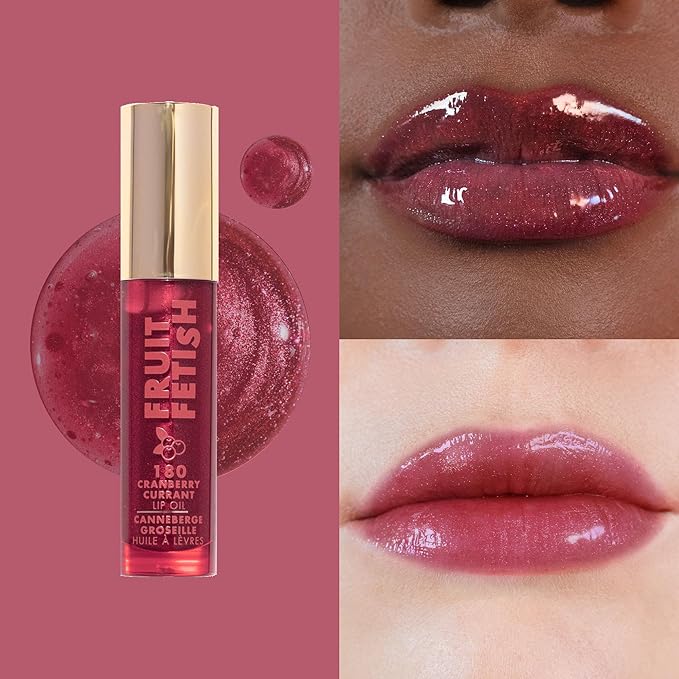 Milani Lip Oil with Vitamin E for Instant Hydration, Fruit Extract Infused Lip Treatment and Moisturizing Lip Gloss - Cranberry