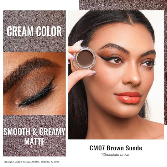 Oulac Matte Eyeshadow 3-in-1 Eyeshadow Eye Primer&Eyeliner Highly Pigmented Waterproof Smudge-proof Long Lasting Wear Smooth&Blendable Formula for Natural Look,Vegan & Cruelty-Free,CM07