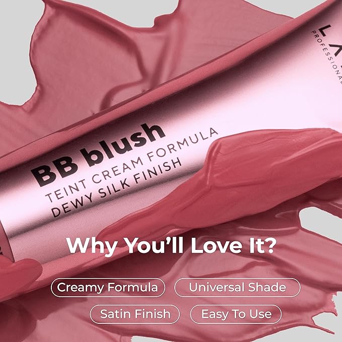 Lamel BB Blush Cheek Makeup - Lightweight and Long Lasting Liquid Blush - Blendable Cream Blush for Cheeks, Natural Finish Cream Contour - Pink Liquid Blush, 402 (Pink Blossom) -10ml/0,33fl.oz