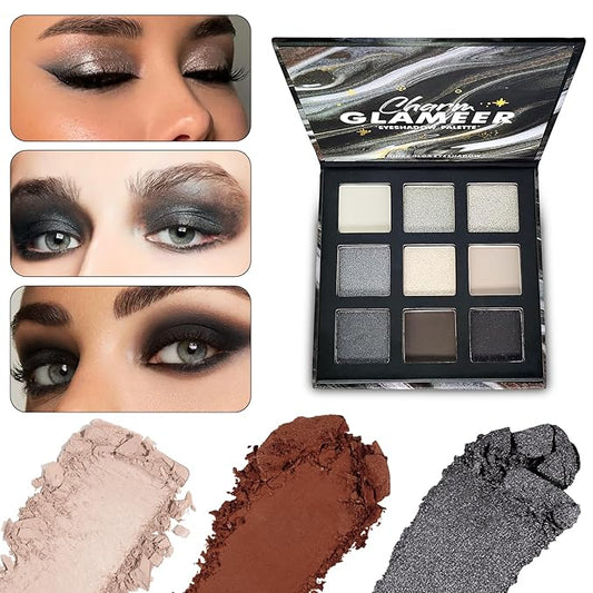 Eyeshadow, 9 Colors Eyeshadow Palette, Matte&Glitter&Shimmer Eyeshadow,for Eye Makeup Long Lasting Waterproof Eye Makeup Palette, Glitter Shimmer Professional Bright-Colored Eye Shadow(G005-3)